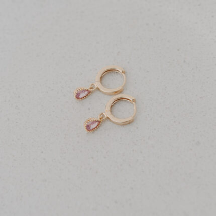 Dusty Pink Crystal Hoops